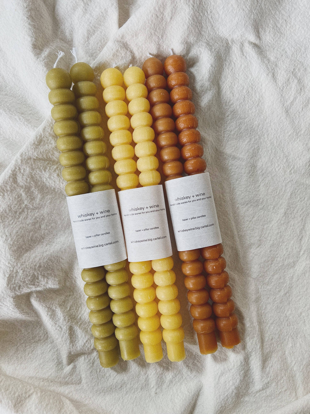Whiskey + Wine |Stacked taper candle