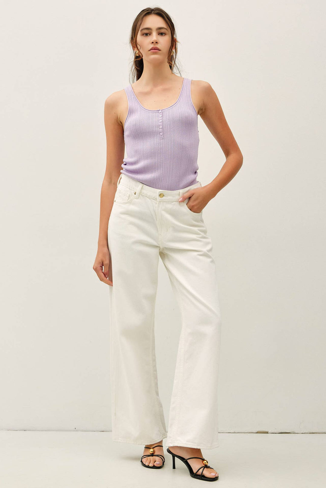 Be Cool | Lightweight Henley Neck Sweater Tank