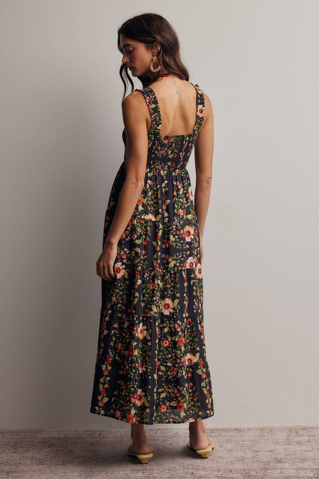 Forte | Floral Smocked Tiered Midi Dress