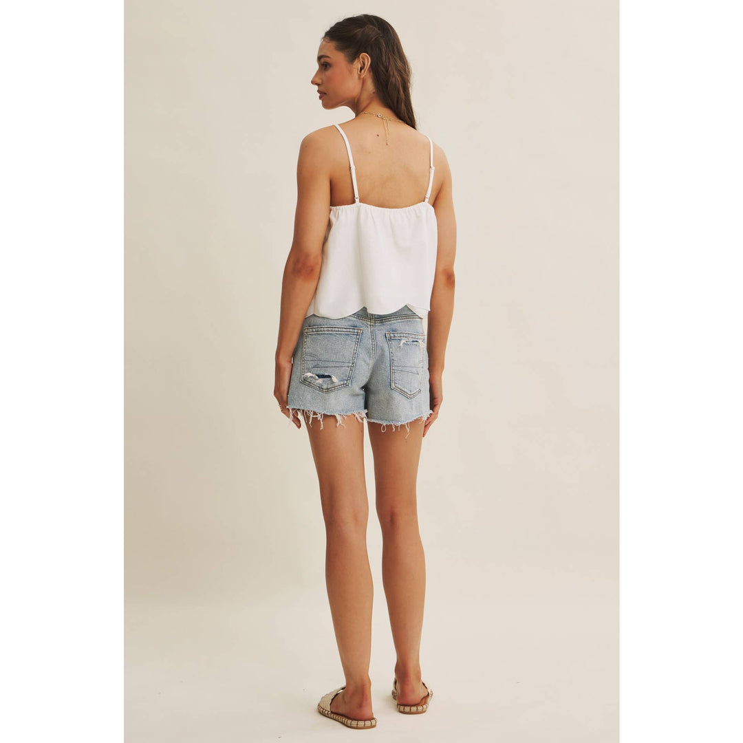 In February | A Line Cut Out Embroidered Cami
