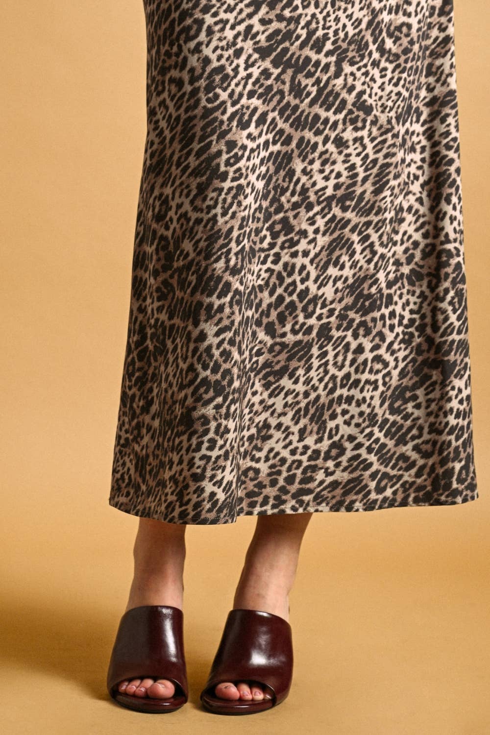 Miou Muse | Leopard Print Stretch Maxi Skirt