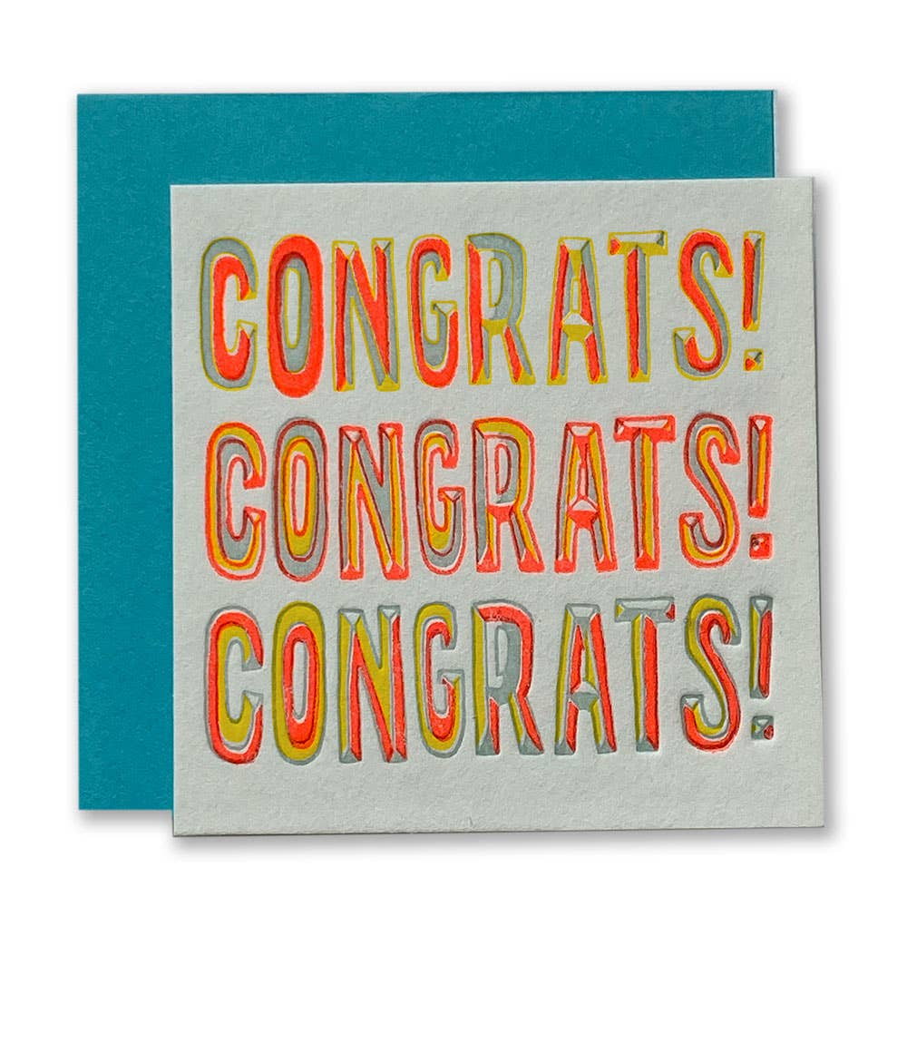 Ladyfingers Letterpress | Congrats x 3 Tiny Card