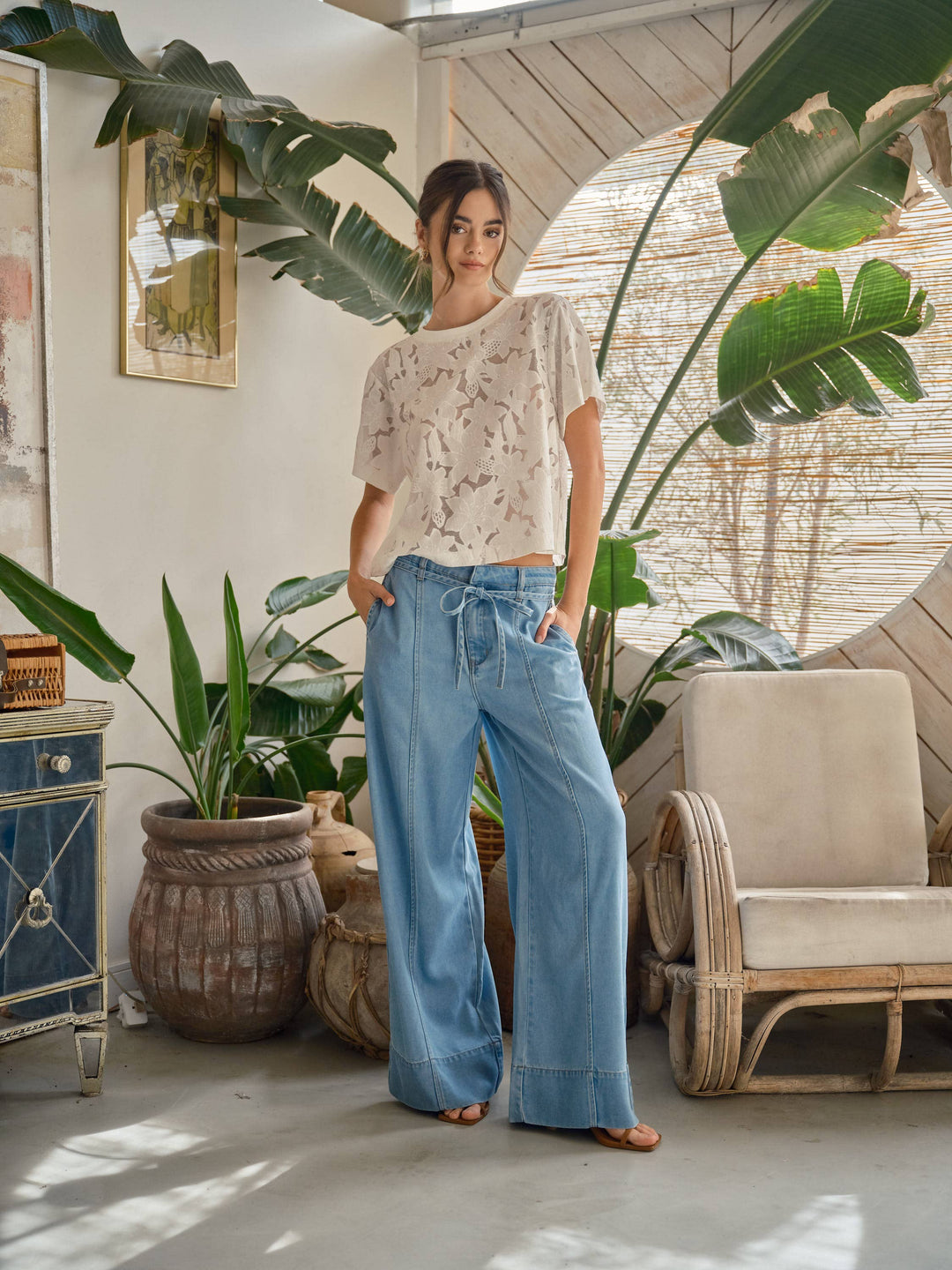 Aaron and Amber | Lace Floral T- Shirt