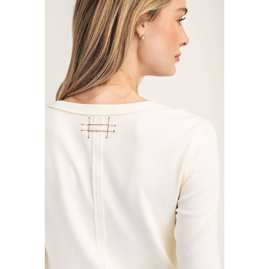 Cotierra | Henley Button Closure Top