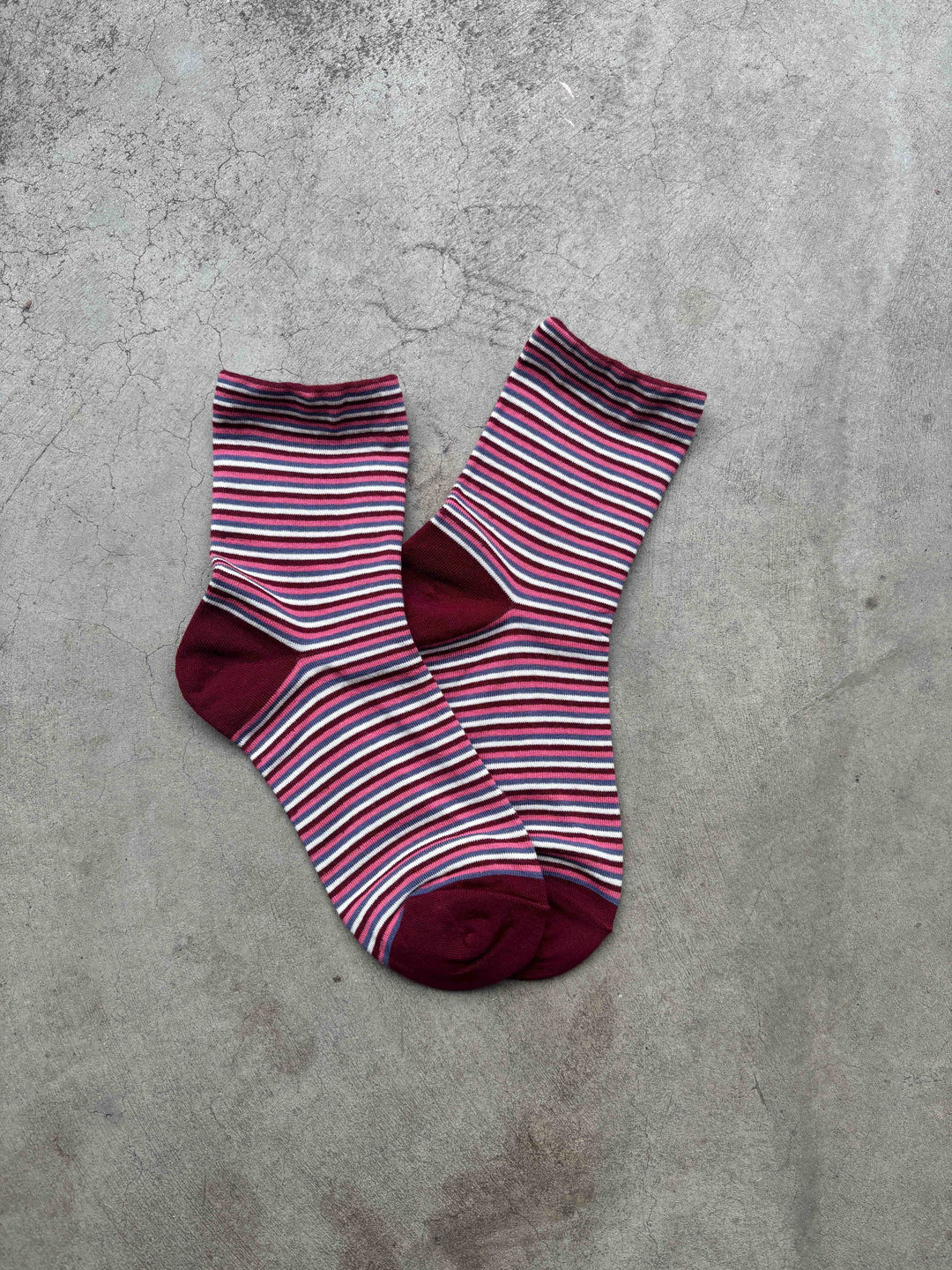 Tiepology | Vintage Micro Stripe Cotton Crew Socks