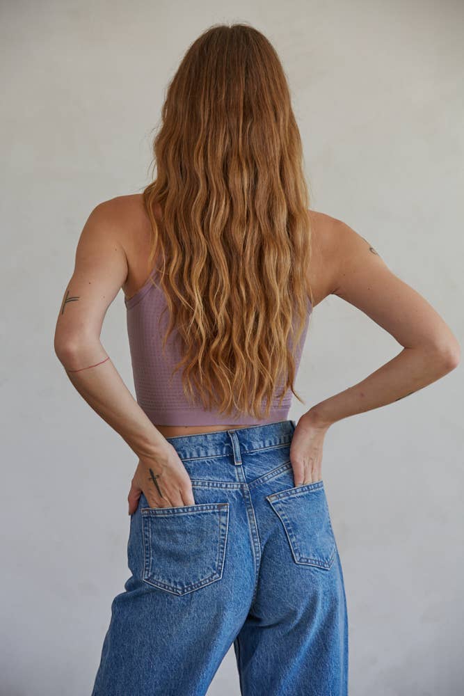 By Together | Seamless Waffle Texture Crop Tank Top