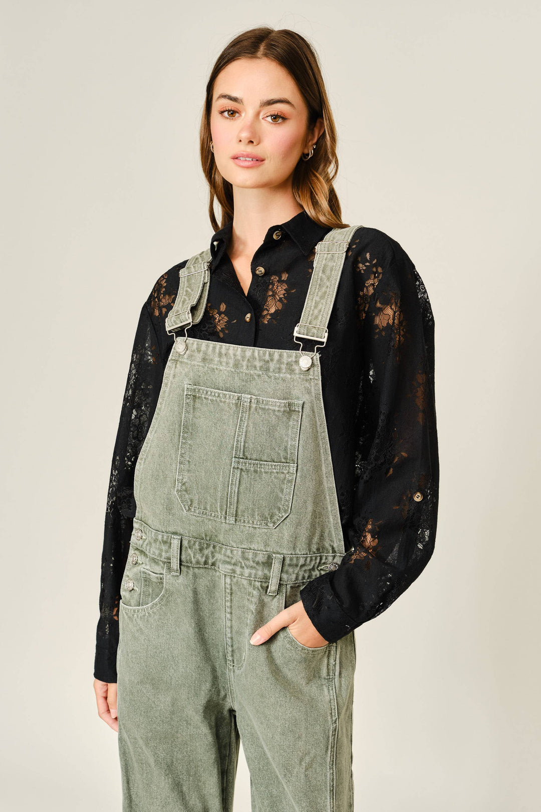 Aaron and Amber |  Slouchy Relax Fit Denim Overalls