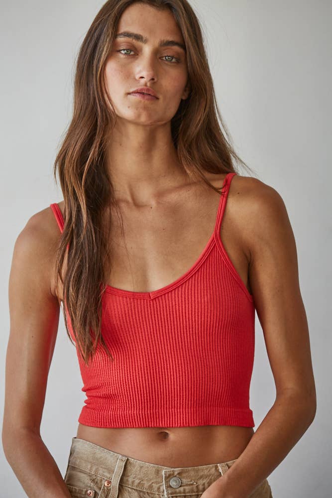 By together | Knit Ribbed Seamless UV Neck Brami