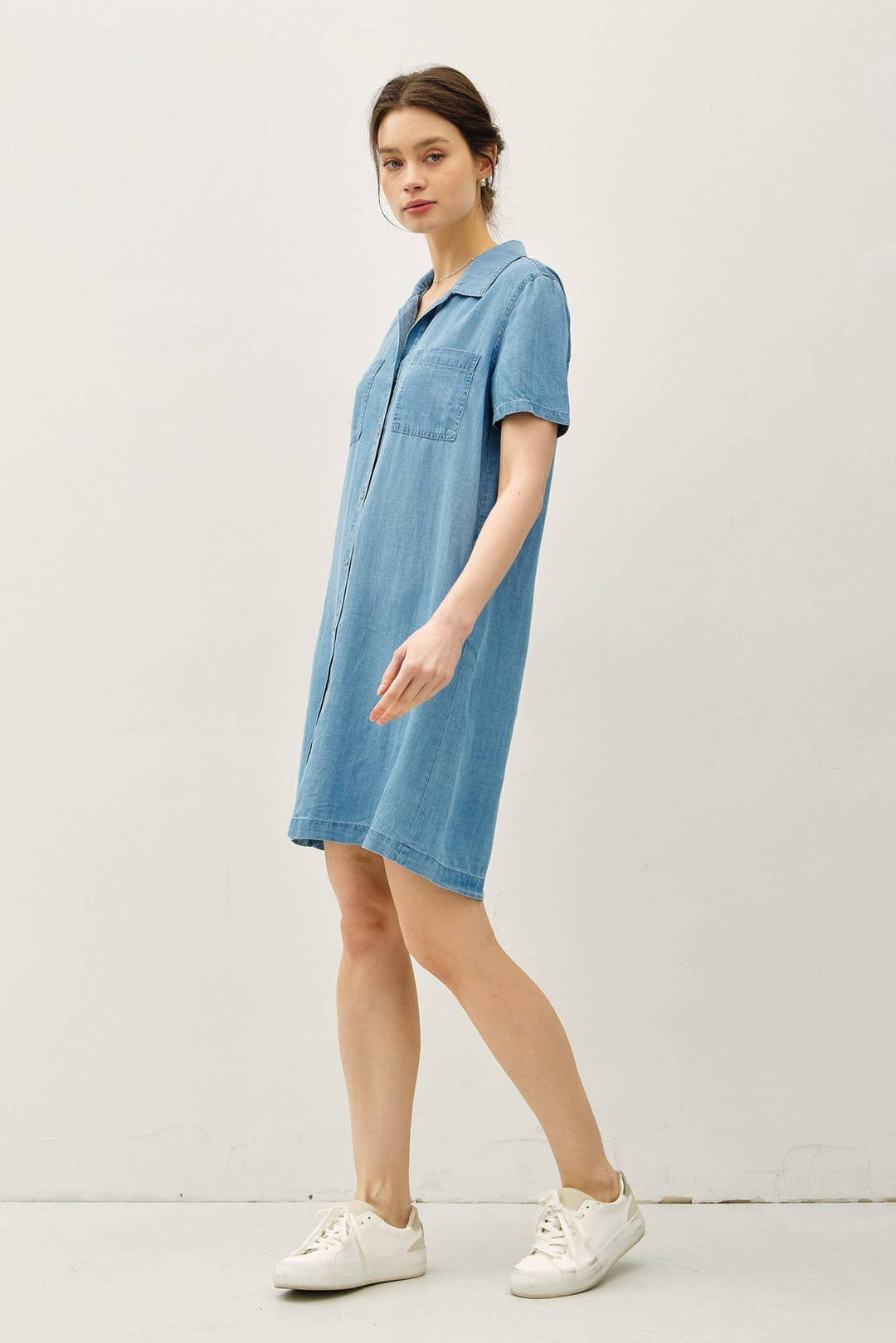 Be Cool | Denim Wash Button Down Dress