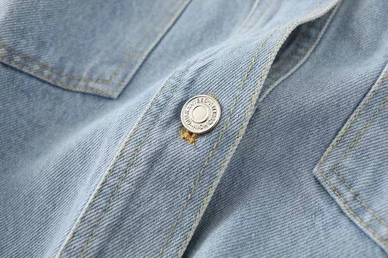 Sweetkama | Ladies Button-Up Pocket Denim Shacket