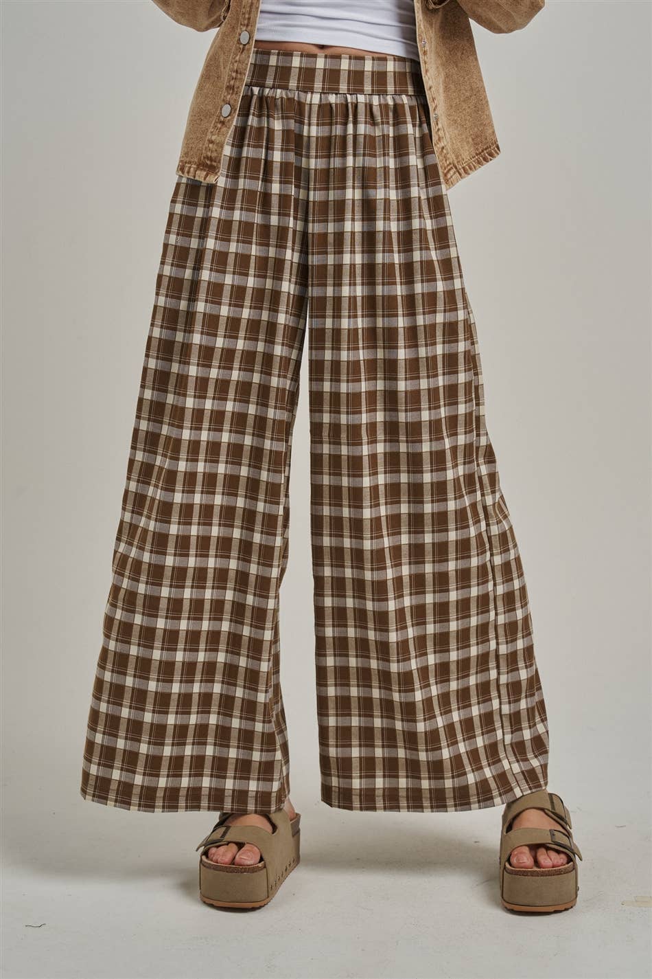 Bon | Fall Plaid Checker Boho Pants