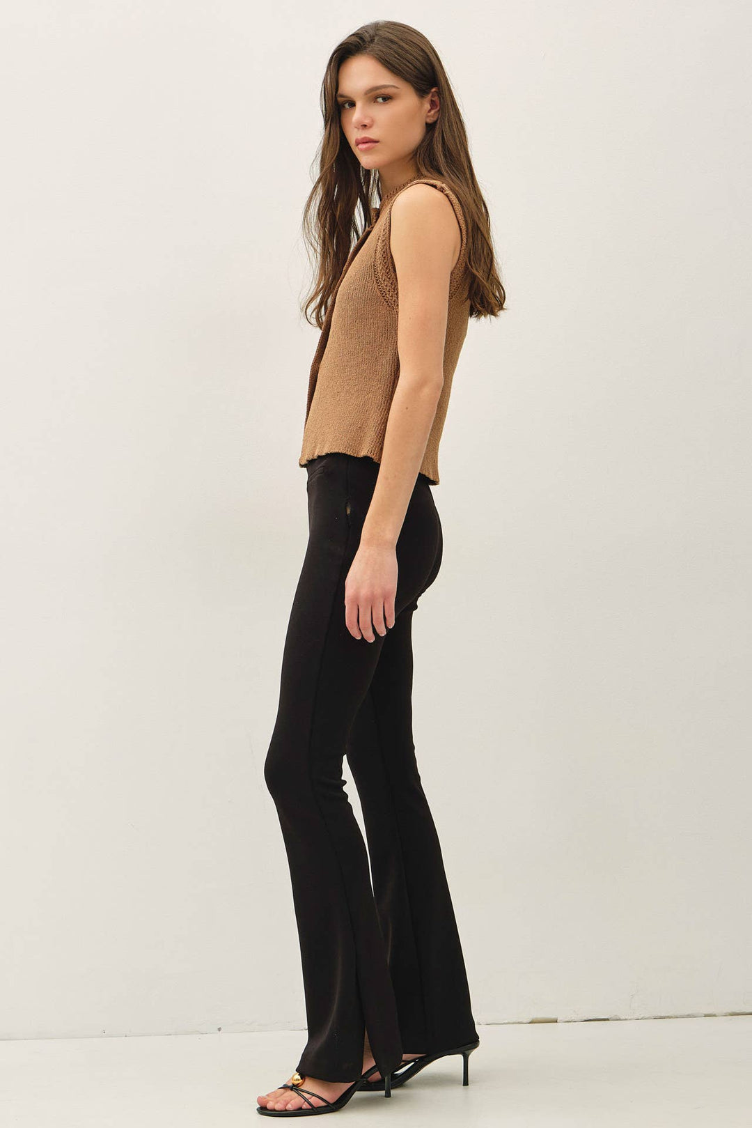 Be Cool | Corchet Trim Button Up Sweater Vest