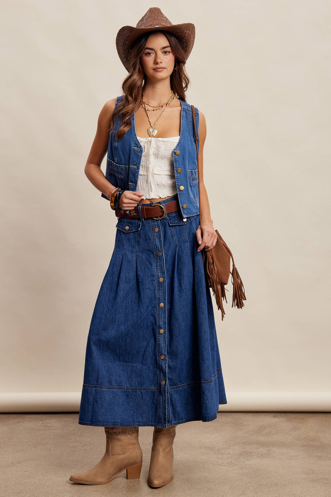 Listicle | Button Front Denim Vest