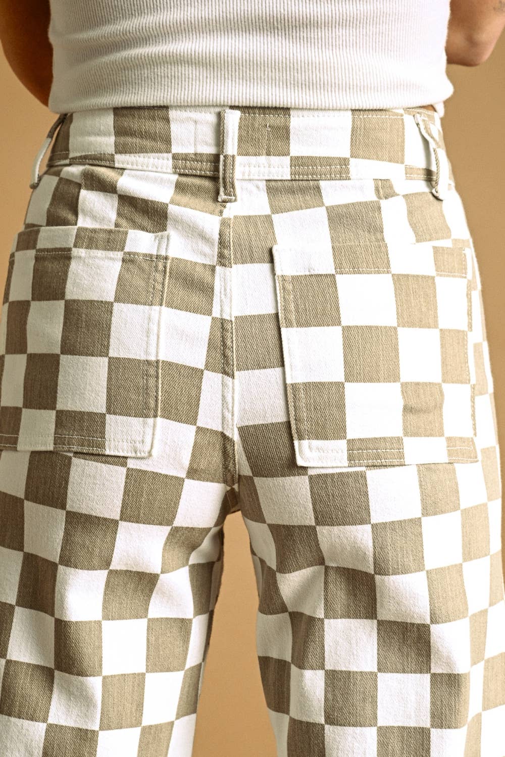 By Together | Checker Board Stretch Pants