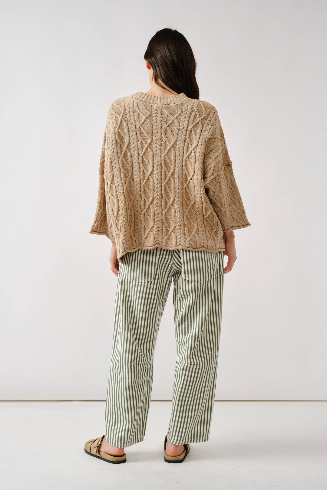 Aaron and Amber | Barrel Denim Pants with Eyelet Waist