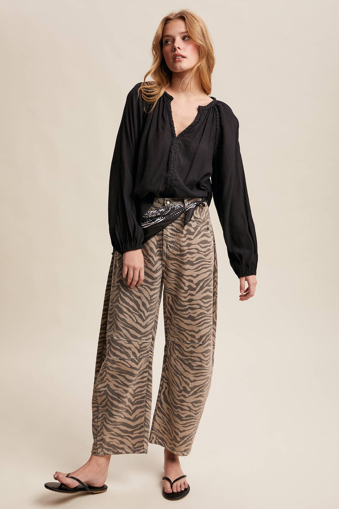 Listicle | Braided Trim Peasant Blouse