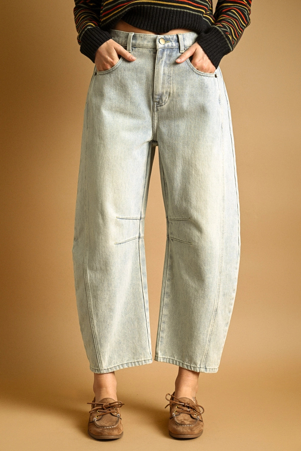 Miou Muse | Barrel Washed Denim Pants